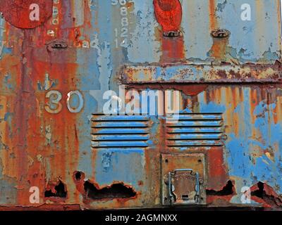 Rouille vieux moteur diesel, locomotive, couleurs abstraites Banque D'Images