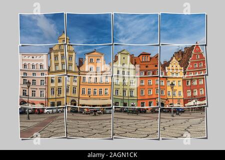 Le marché du sel (Plac Solny) est un endroit dans la vieille ville de Wroclaw, Wroclaw, en voïvodie de Basse-Silésie, Pologne, Europe Banque D'Images