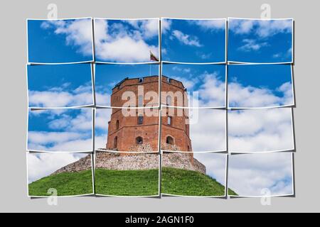 La tour de Gediminas est l'emblème de Vilnius, Lituanie, Pays Baltes, Europe Banque D'Images