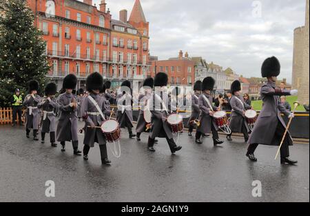 Welsh Guards Band au château de Windsor Banque D'Images