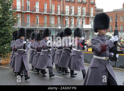 Welsh Guards Band au château de Windsor Banque D'Images