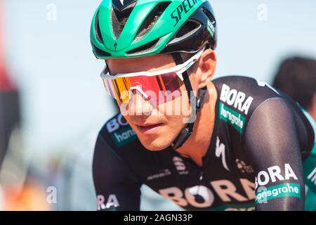 San Vicente de la Barquera, Spain-September 7, 2019 : Pawel POLJANSKI, cycliste de l'équipe de HANSGROHE BORA - lors de l'étape 14 de la Vuelta. Banque D'Images