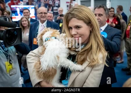 Soirée électorale générale 2019: Le Parti conservateur gagnerait un glissement de terrain pour obtenir leur plus grande majorité depuis 1987. Londres, Royaume-Uni Banque D'Images
