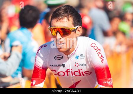 San Vicente de la Barquera, Spain-September 7, 2019 : Stéphane ROSSETTO, cycliste de l'équipe Cofidis lors de l'étape 14 de la Vuelta. Banque D'Images