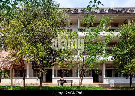 Musée du Génocide de Tuol Sleng (Formerley S21) de la prison de Phnom Penh, Cambodge. Banque D'Images