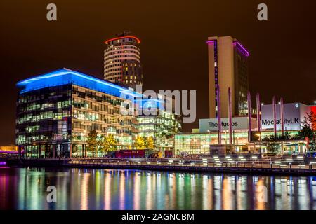 Bbc media city;Centre;Salford Quays, Manchester, Angleterre, Royaume-Uni, Europe Banque D'Images