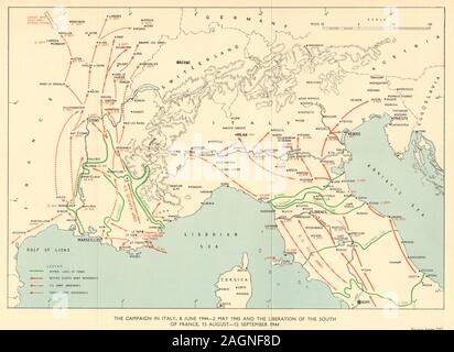 Campagne d'Italie et du sud de la France Juin 1944 - septembre 1945. World War 2 1954 site Banque D'Images