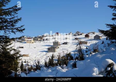 Paysage de neige dans le comté de highland trabzon turquie tonya Banque D'Images