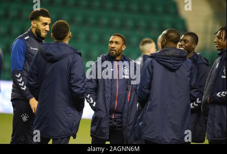 Easter Road Stadium .Edinburgh, Scotland, UK. 18Th Oct, 2019. Scottish Premiership Match. Rangers Rangers Hibernian vs .Jermain Defoe (C) . Crédit : eric mccowat/Alamy Live News Banque D'Images