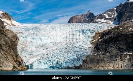 Glacier à Prins Christian Sund, Groenland Banque D'Images