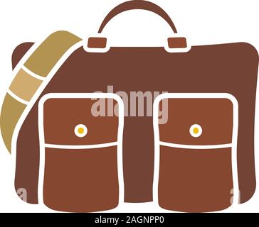 Sac hommes icône couleur glyphe. Sac pour ordinateur portable. Sac à main. Silhouette symbole sur fond blanc sans contour. L'espace négatif. Vector illustration Illustration de Vecteur