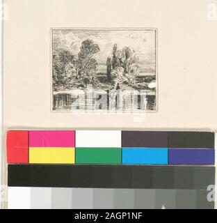 Titre et date de l'Oeuvre de Ch. Jacque catalogue de ses eaux-fortes et pointes sèches / dressé par J.J. Guiffrey. Holdings contrôlés à l'exemplaire de l'Oeuvre de Ch. Jacque catalogue de ses eaux-fortes et pointes sèches / dressé par J.J. Guiffrey. Fait partie d'eaux-fortes et pointes sèches par Charles Jacque dans Samuel Putnam Avery Collection. Citation/Référence : G236 ; Paysage. Banque D'Images