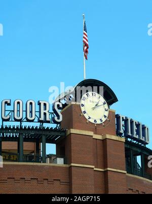 Coors Field à Denver (Colorado), est le stade de l'équipe Colorado Rockies MLB baseball. Banque D'Images