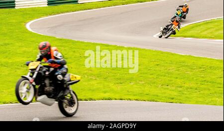 Course de Motos autour de la célèbre voie à Cadwell Park, en Angleterre, UK. Banque D'Images