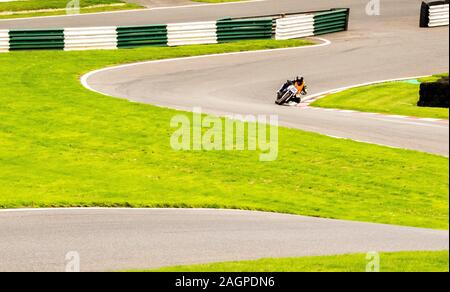 Course de Motos autour de la célèbre voie à Cadwell Park, en Angleterre, UK. Banque D'Images