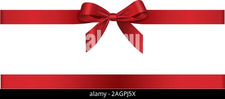 Arc rouge et ruban isolé Illustration de Vecteur