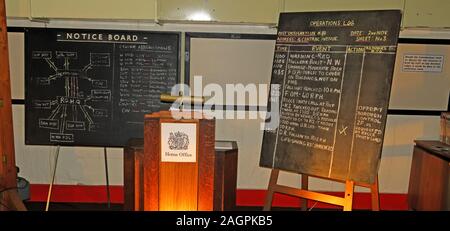 Salle de presse et salle de presse Coldwar pour un bunker secret Banque D'Images