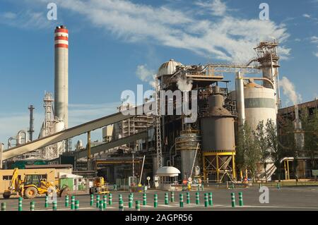 Usine de cellulose, San Juan del Puerto, province de Huelva, Andalousie, Espagne, Europe. Banque D'Images