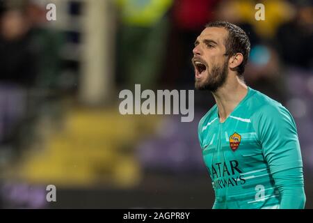 Pau Lopez Sabata (Roma) au cours de l'Italien 'Serie' une correspondance entre Fiorentina 1-4 Roma au stade Artemio Franchi le 20 décembre 2019 à Florence, en Italie. Credit : Maurizio Borsari/AFLO/Alamy Live News Banque D'Images