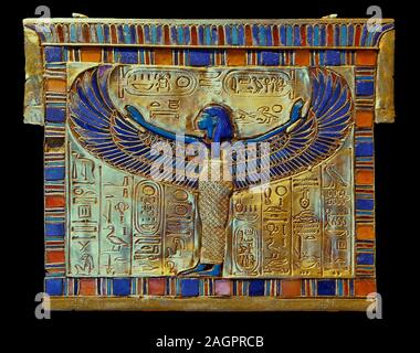 Porta miroir, le trésor de Toutankhamon, Musée des Antiquités égyptiennes, Le Caire, Egypte, Afrique. Banque D'Images