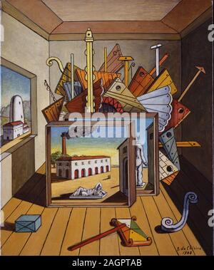 Intérieur métaphysique avec atelier. Musée : Fondazione Giorgio e Isa de Chirico, Rome. Banque D'Images