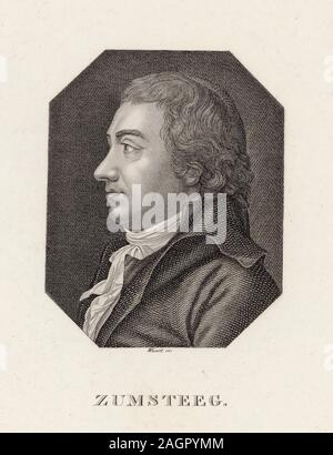 Portrait du compositeur Johann Rudolf Zumsteeg (1760-1802). Musée : collection privée. Auteur : anonyme. Banque D'Images