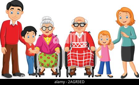 Cartoon happy family Illustration de Vecteur