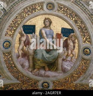 La philosophie. (Fresque au plafond dans la Stanza della Segnatura). Musée : collection privée. Auteur : Raphael (Raffaello Sanzio da Urbino). Banque D'Images