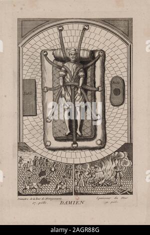 Robert François Damiens (1715-1757) au Châtelet, 2 mars 1757. Musée : BIBLIOTHÈQUE NATIONALE DE FRANCE. Auteur : anonyme. Banque D'Images