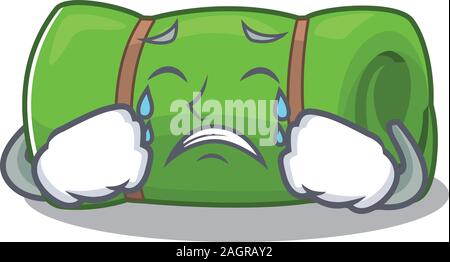 Triste à pleurer camping mat Faites défiler la conception de personnages de dessins animés Illustration de Vecteur