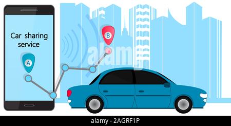 Service de partage de voiture. vector illustration. Illustration de Vecteur