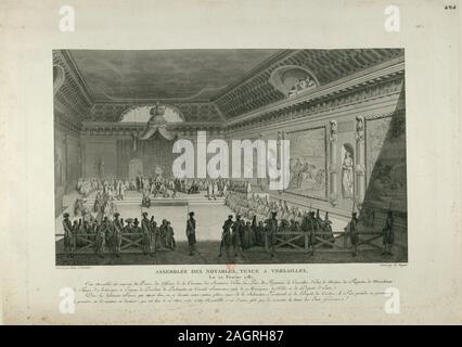 L'Assemblée des Notables le 22 février 1787 à Versailles. Musée : BIBLIOTHÈQUE NATIONALE DE FRANCE. Auteur : CLAUDE NIQUET. Banque D'Images