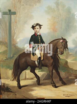 Portrait équestre de Louis-Napoléon Bonaparte (1856-1879), Prince Impérial. Musée : Musée de l'histoire de la France, Le Château de Versailles. Auteur : Bénédict Masson. Banque D'Images