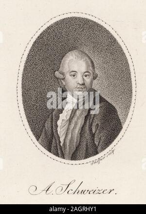 Portrait du compositeur Anton Schweitzer (1735-1787). Musée : collection privée. Auteur : Johann Gottfried SCHEFFNER. Banque D'Images