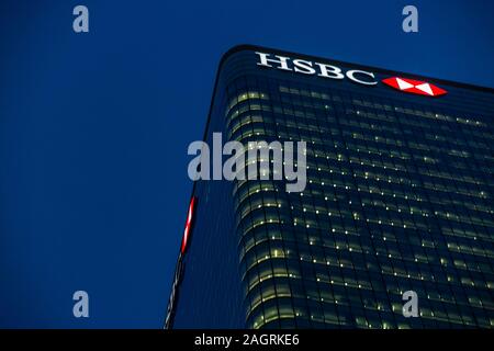 Siège de la HSBC, Canary Wharf dans les Docklands Banque D'Images