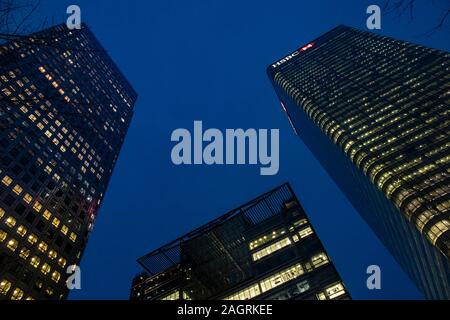 HSBC et siège de Citi à Noël à Canary Wharf dans le Docklands Banque D'Images