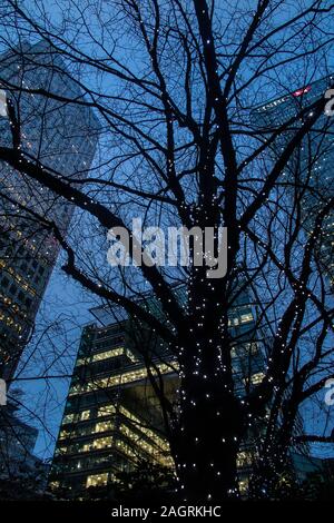 HSBC et siège de Citi à Noël à Canary Wharf dans le Docklands Banque D'Images