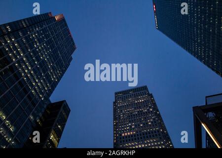 HSBC et siège de Citi à Noël à Canary Wharf dans le Docklands Banque D'Images