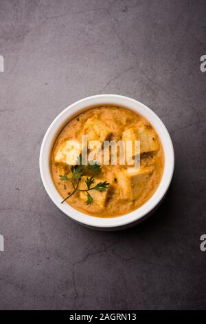 Le paneer Korma, Kurma ou Quorma est une recette populaire indienne de plat principal, faite à partir de fromage cottage avec curry fait de caillé, noix de coco et noix de cajou Banque D'Images