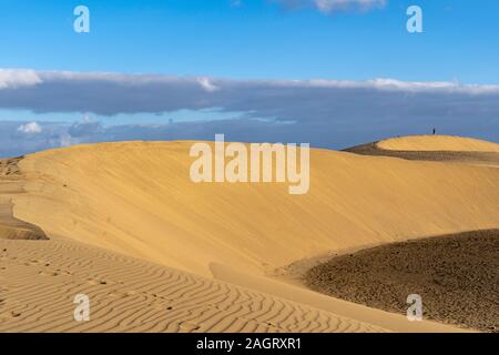 Paysage au coucher du soleil sur les sables de l'Maspaloms, Gran Canaria, Espagne Banque D'Images