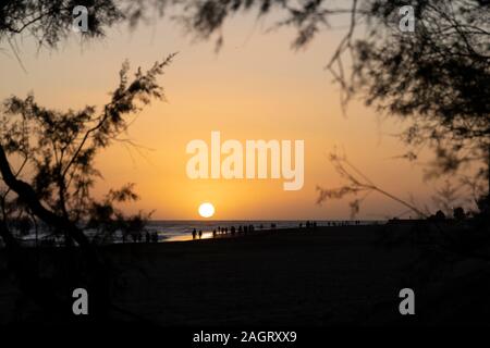 Paysage au coucher du soleil sur les sables de l'Maspaloms, Gran Canaria, Espagne Banque D'Images