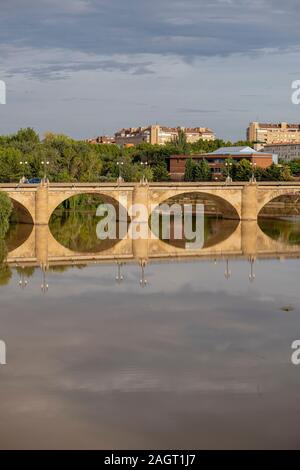 Puente de Piedra, Puente de San Juan de Ortega, 1884, Logroño, La Rioja, Espagne, Europe. Banque D'Images
