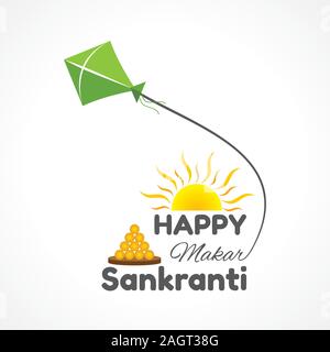 Illustration du message d'accueil pour Makar Sankranti stock vector Festival Illustration de Vecteur