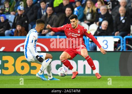 HUDDERSFIELD, ANGLETERRE - 21 décembre Chema Rodriguez (36) La forêt de Nottingham au cours de la Sky Bet Championship match entre Huddersfield Town et Nottingham Forest à la John Smith's Stadium, Huddersfield le samedi 21 décembre 2019. (Crédit : Jon Hobley | MI News) photographie peut uniquement être utilisé pour les journaux et/ou magazines fins éditoriales, licence requise pour l'usage commercial Crédit : MI News & Sport /Alamy Live News Banque D'Images