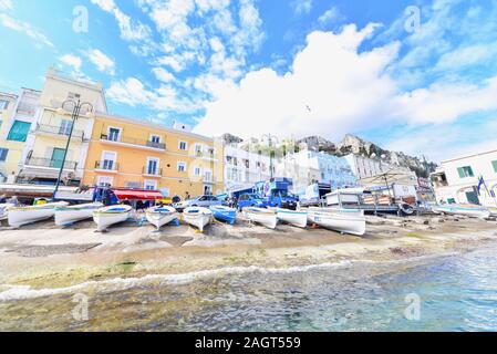 Décor de Marina Grande, sur l'île de Capri Banque D'Images