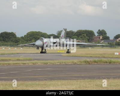 XH 558 Vulcan bomber est un des plus spectaculaire et fascinant dans l'aéronef dans le dernier vol 2016. C'est incroyable de cellule et le hurlement spectral ont été Banque D'Images