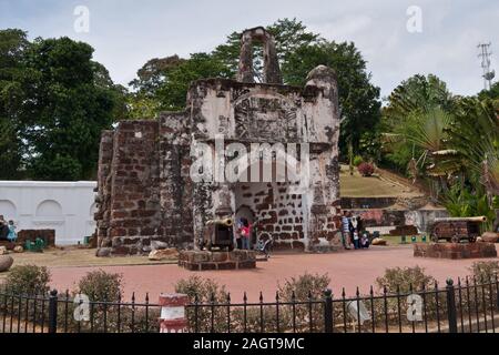 Les vestiges d'une Famosa Fort, Malacca Banque D'Images