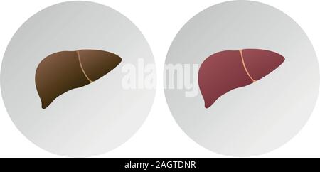 Les droits de l'icône de malades du foie. Concept médical. Vector illustration Illustration de Vecteur