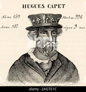 Portrait de Hugues Capet (639 - 996). Roi de France de 987 à 996. Maison de Capet Capétiens directs, ou Maison de la France. Histoire de France, du th Banque D'Images