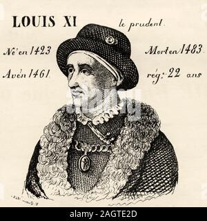 Portrait de Louis XI le Prudent, le Spider universel (1423 - 1483). Roi de France de 1461 à 1483. Maison de Valois. Histoire de France, à partir de la b Banque D'Images